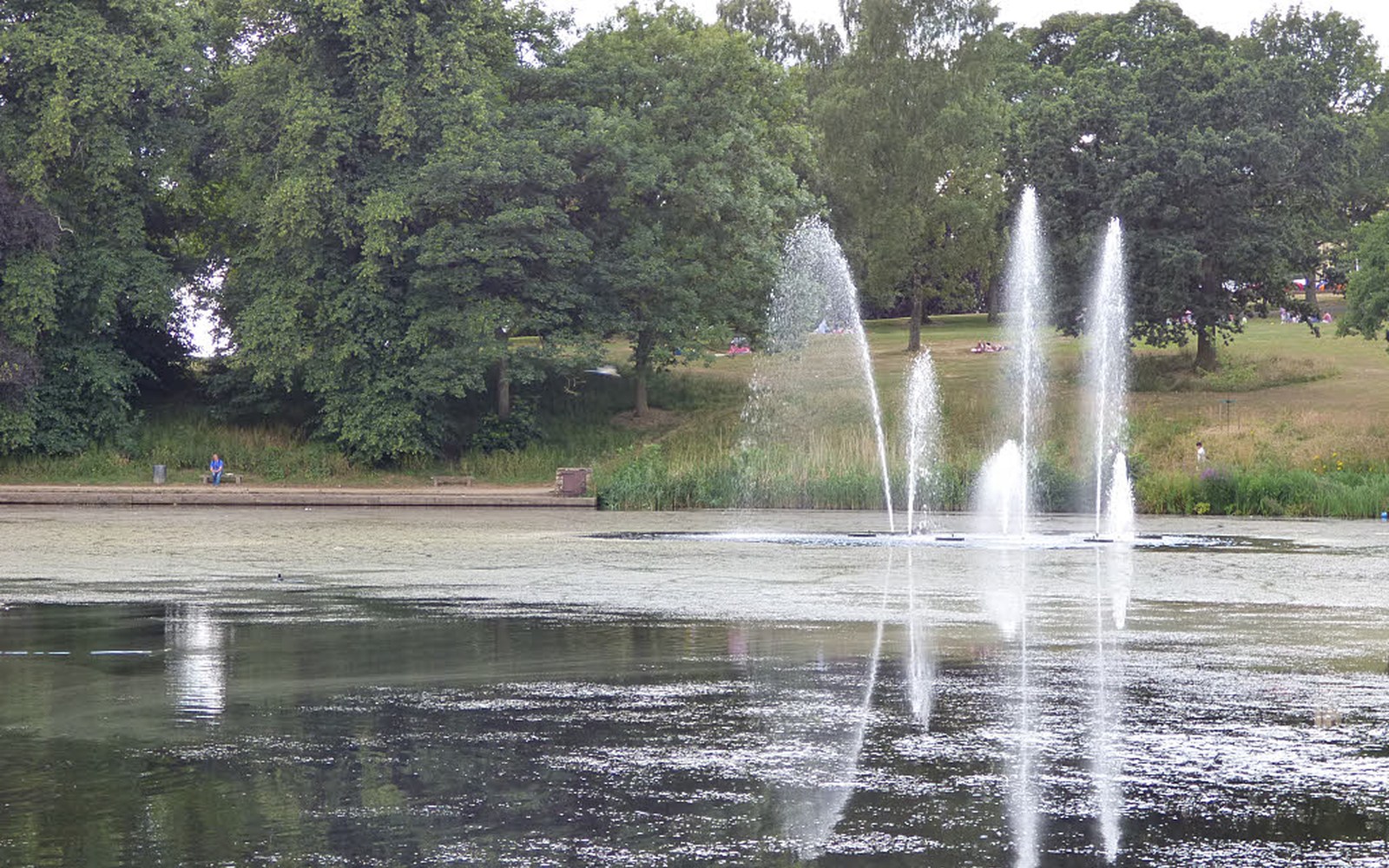 Fountains in the Upper Lake at Roundhay Park, Leeds